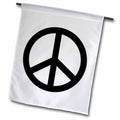 3dRose Patricia Sanders Creations - Black Peace Sign- Inspirational Art - Flags (fl_40211)