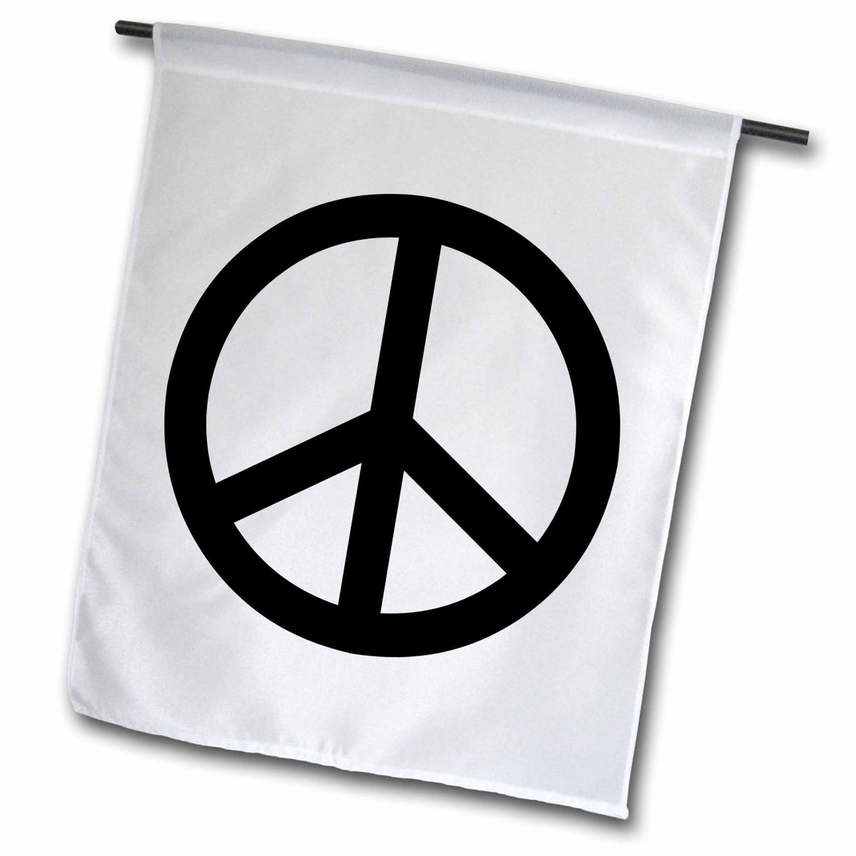 3dRose Patricia Sanders Creations - Black Peace Sign- Inspirational Art - Flags (fl_40211)