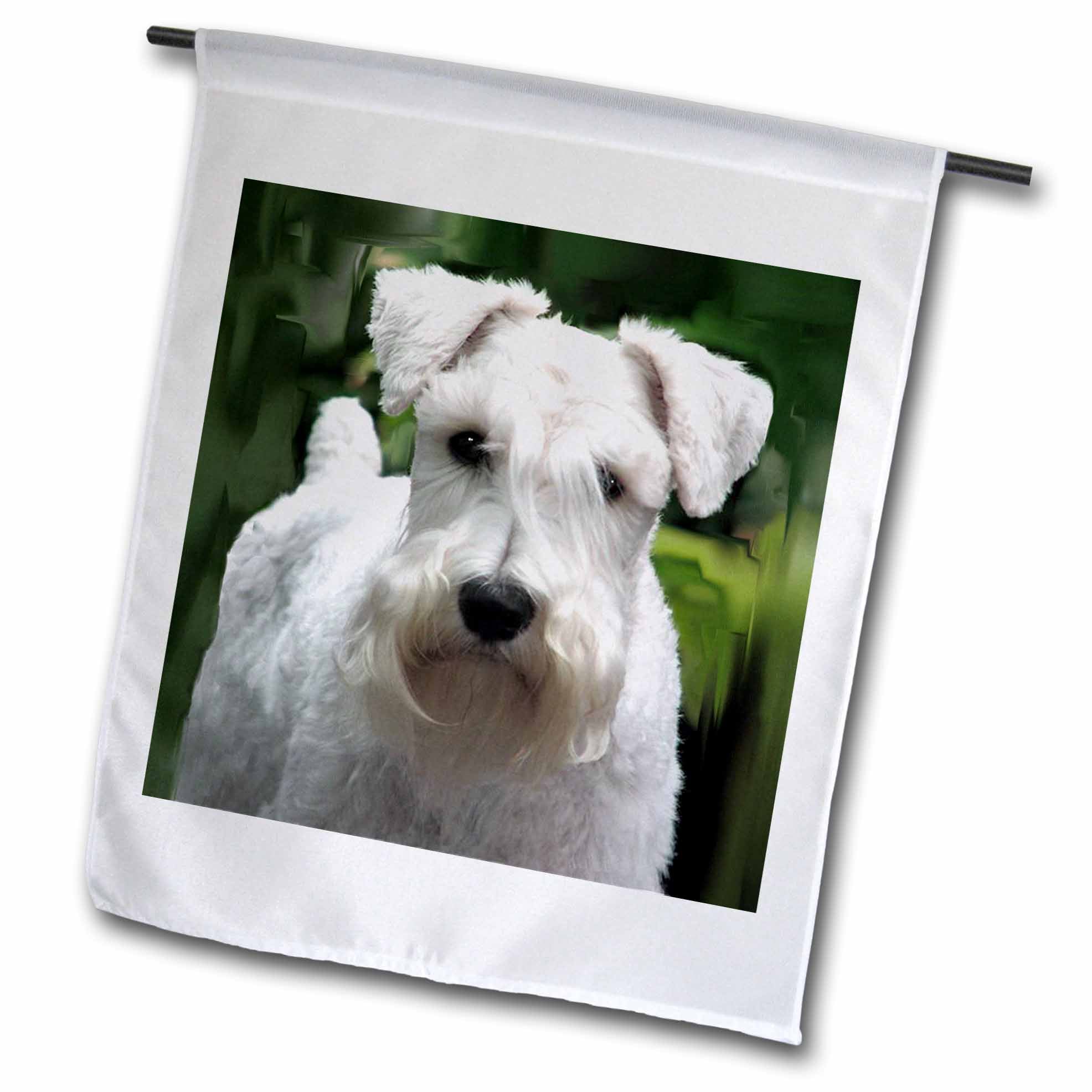 3dRose Dogs Schnauzer - White Schnauzer - Flags (fl_4275)
