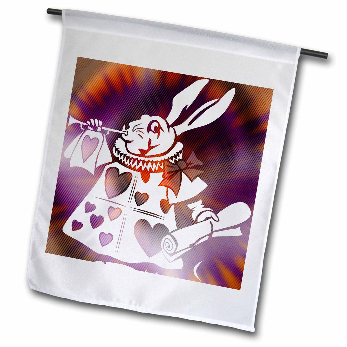 3dRose Patricia Sanders Creations - Magical White Rabbit - Cartoon Characters - Alice in Wonderland Fun - Flags (fl_50554)