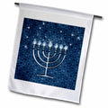 3dRose Doreen Erhardt Christmas Collection - Hanukkah Menorah Blue - Flags (fl_52282)