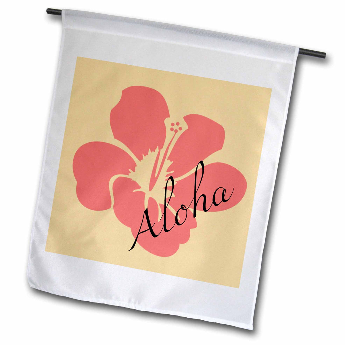 3dRose PS Flowers - Peach Hibiscus Aloha Flower - Floral Print - Tropical Art - Hawaiian - Flags (fl_53522)