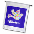 3dRose InspirationzStore Judaica - White floral dove of peace with Shalom text - flowery - flowers - Jewish - Hebrew - Judaism - Flags (fl_58350)