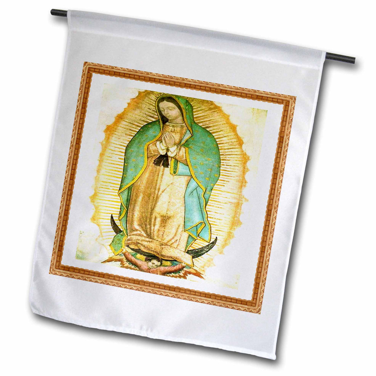 3dRose Florene All Things Mexican - Photo Of Painting Of Our Lady Of Guadalupe - Flags (fl_60684)