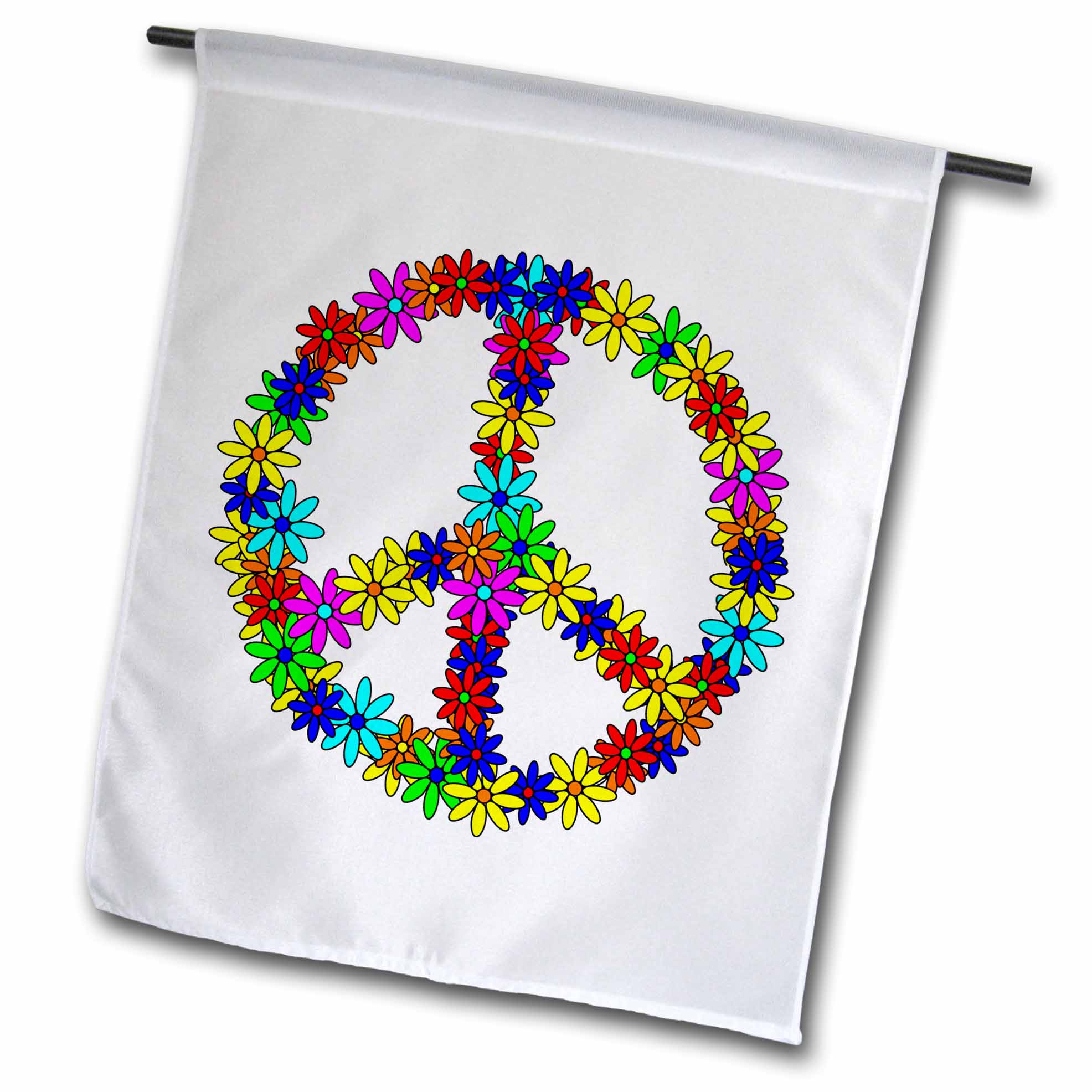 3dRose Janna Salak Designs Prints and Patterns - Peace Sign Flower Power Design - Flags (fl_6310)