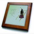 3dRose PS Inspirations - Hummingbird Vintage with Rumi Quote Inspirational Art - Framed Tiles (ft_130624)