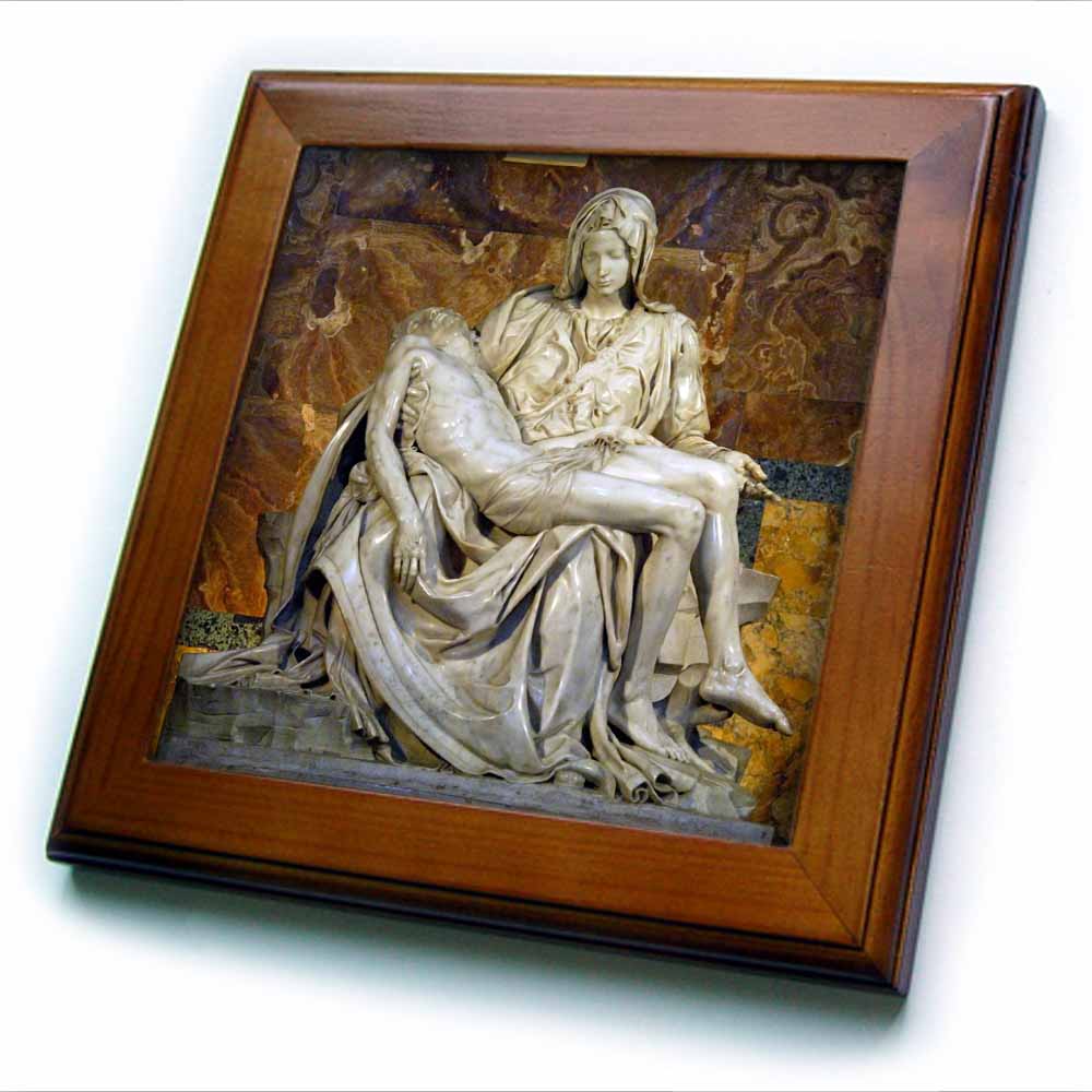 3dRose Danita Delimont - Rome - Italy, Rome Vatican St Peters Basilica Pieta - EU16 CMI0559 - Cindy Miller Hopkins - Framed Tiles (ft_82096)
