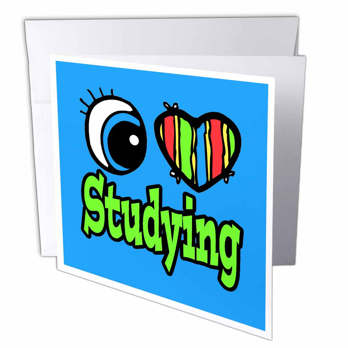 Dooni Designs Eye Heart I Love Designs - Bright Eye Heart I Love Studying - Greeting Cards