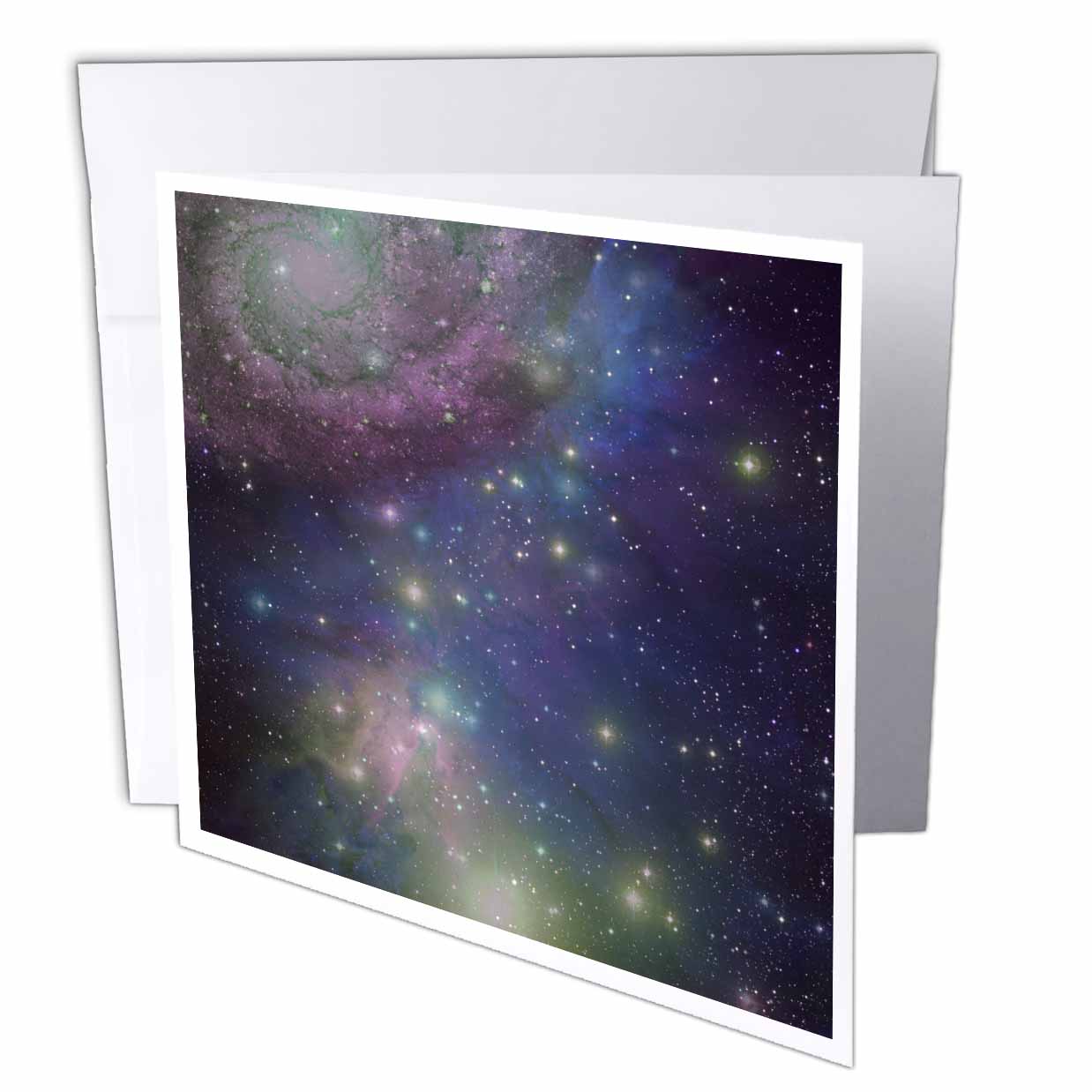 3dRose InspirationzStore Space designs - Stars galaxies and nebulas - navy night sky blue and purple space photography collage - astronomy - Greeting Cards (gc_112990)