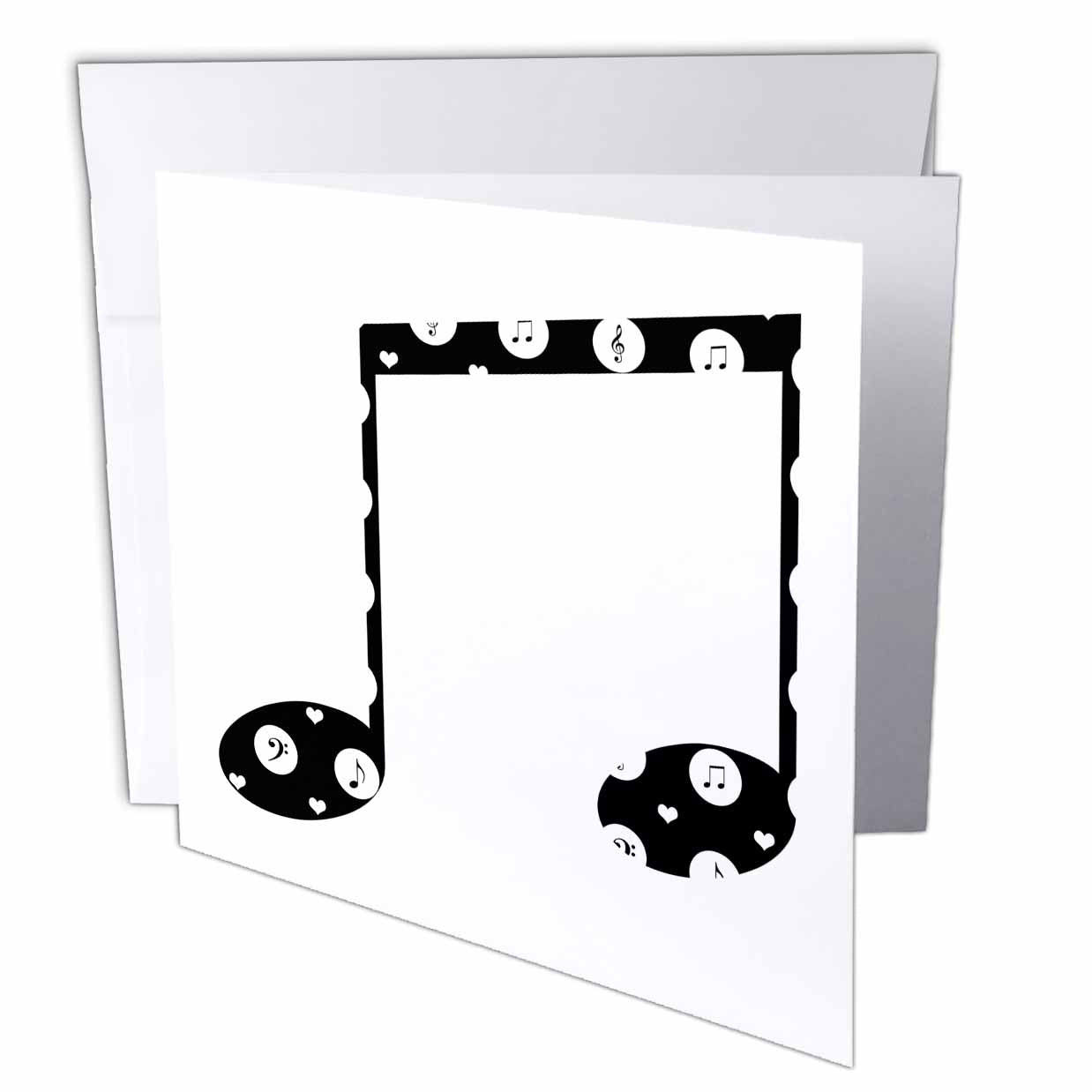 PS Creations - Black Musical Note music theme art - Greeting Cards