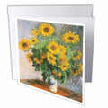 3dRose BLN Claude Monet Collection - Sunflowers by Claude Monet, 1881 Impressionist Still Life Painting - Greeting Cards (gc_126590)