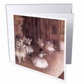 3dRose BLN Edgar Degas Fine Art Collection - Ballet Rehearsal on The Stage by Edgar Degas - Greeting Cards (gc_126968)