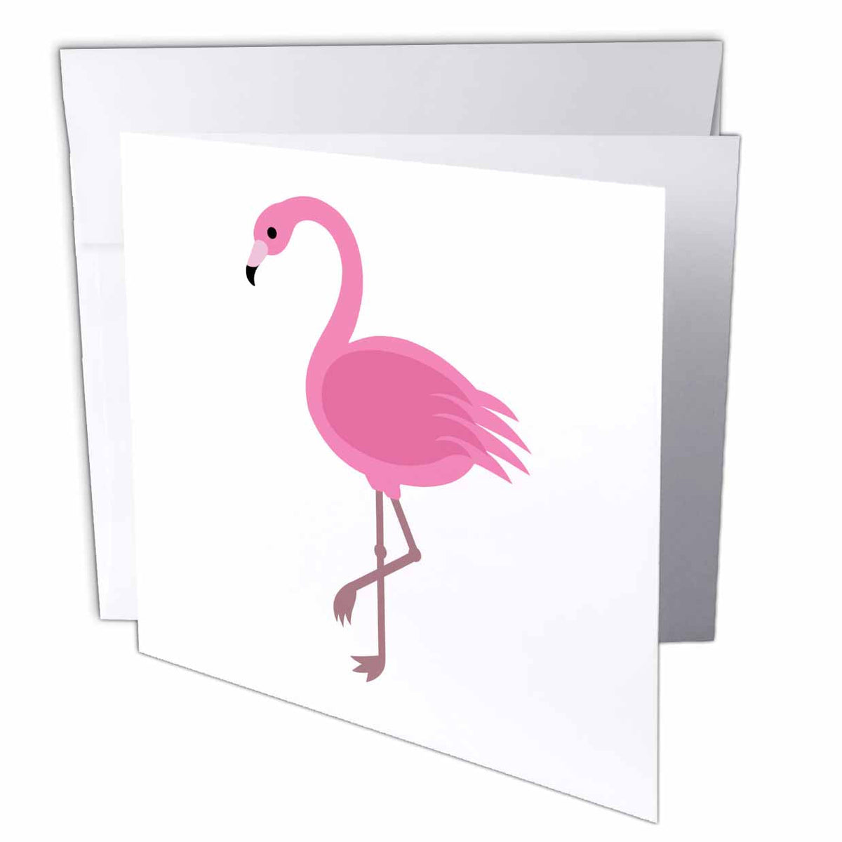 3dRose EvaDane - Funny Cartoons - Pink Flamingo - Greeting Cards (gc_128188)