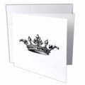 InspirationzStore Vintage Art - Majestic crown black and white drawing - royal tiara-like crown - vintage art - king queen princess - Greeting Cards