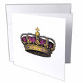 InspirationzStore Vintage Art - Pink girly Crown - Vintage art - royalty - royal gold queen or princess crown with pearls and cross - Greeting Cards