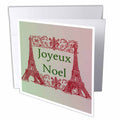 3dRose PS Christmas - Joyeux Noel Eiffel Towers french Merry Christmas - Greeting Cards (gc_152141)
