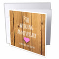 InspirationzStore Occasions - 5th Wedding Anniversary gift - Wood celebrating 5 years together - fifth anniversaries five yrs - Greeting Cards