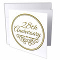 InspirationzStore Occasions - 28th Anniversary gift - gold text for celebrating wedding anniversaries - 28 years married together - Greeting Cards
