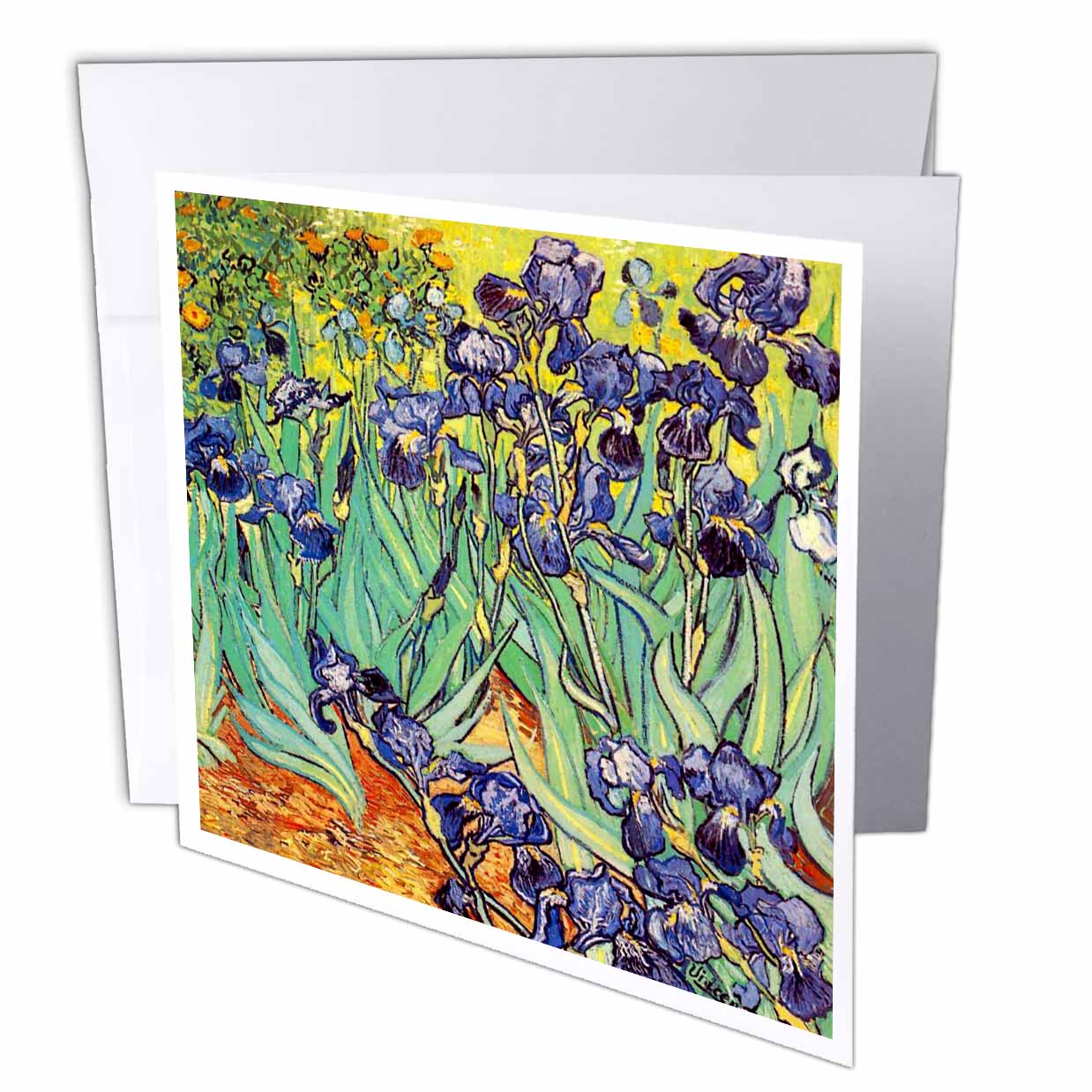 InspirationzStore Vintage Art - Irises by Vincent van Gogh 1889 - purple flowers iris garden - copy of famous painting by the master - Greeting Cards