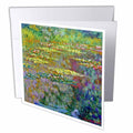 3dRose InspirationzStore Vintage Art - Water lilies by impressionist artist Claude Monet - waterlilies on lake famous nature impressionism - Greeting Cards (gc_155656)
