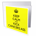 3dRose EvaDane - Quotes - Keep Calm and Kick Cancer’s Ass - Greeting Cards (gc_157443)