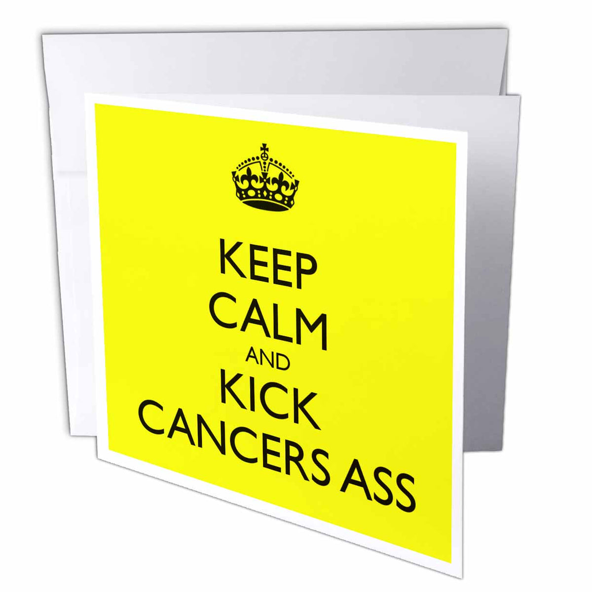 3dRose EvaDane - Quotes - Keep Calm and Kick Cancer’s Ass - Greeting Cards (gc_157443)
