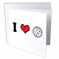 3dRose EvaDane - Funny Quotes - I Love Volleyball - Greeting Cards (gc_159653)
