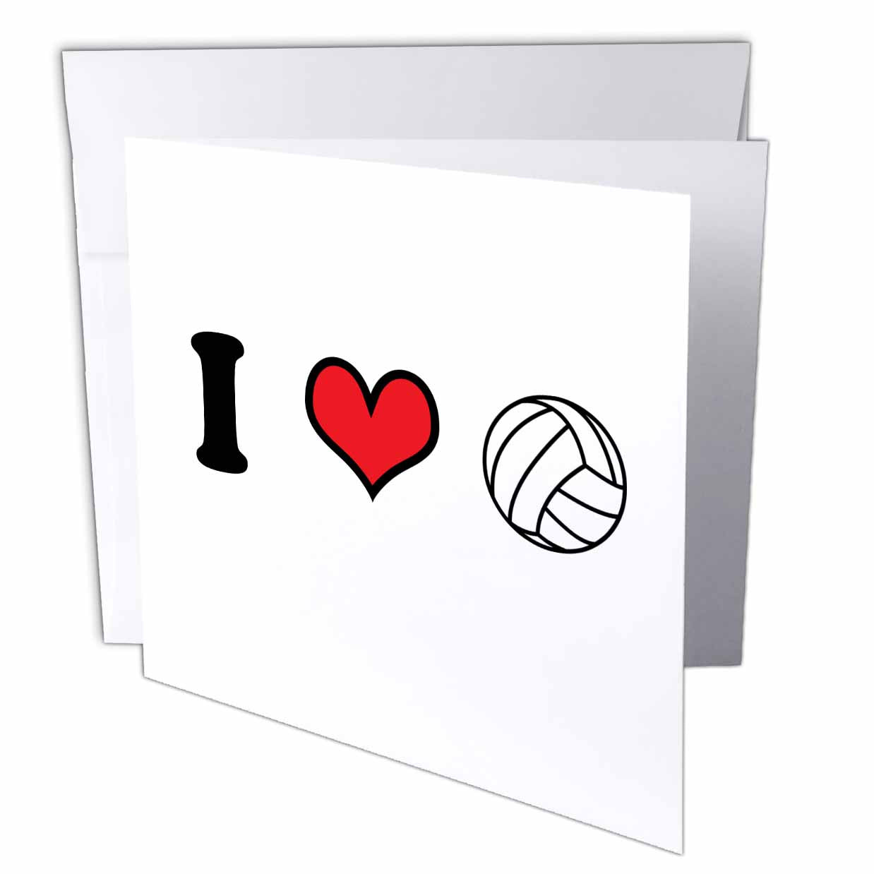 3dRose EvaDane - Funny Quotes - I Love Volleyball - Greeting Cards (gc_159653)