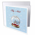 Beverly Turner Christmas Other Languages - Snow Globe Deer, Tree and Snowflakes, Merry Christmas in Brazilian Portuguese - Greeting Cards