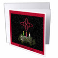 ET Photography - Christmas Designs - Yule log with candles and holly - Greeting Cards