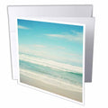 3dRose PS Beach - Gentle Ocean Waves beach theme art - Greeting Cards (gc_164479)