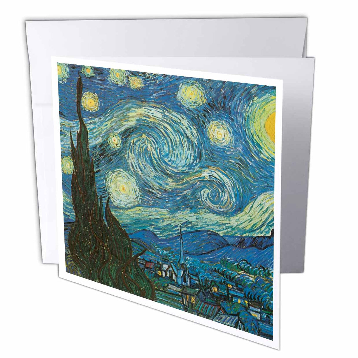 PS Vintage - Starry Night by Van Gogh vintage - Greeting Cards