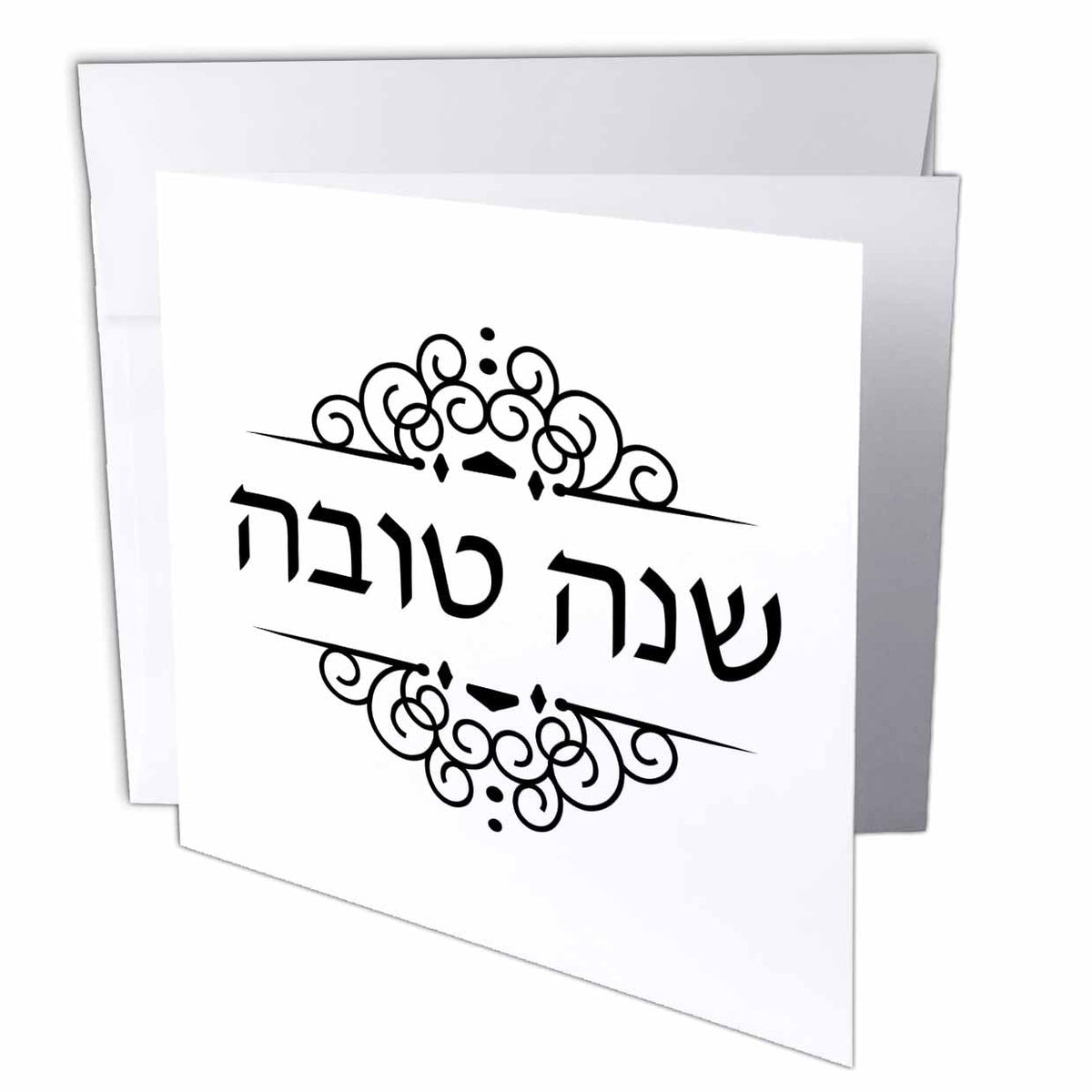 3dRose InspirationzStore Judaica - Shana Tova - Happy New Year in Hebrew - Jewish Rosh HaShanah good wish - Greeting Cards (gc_165162)