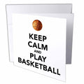 EvaDane - Funny Quotes - Keep calm and play basketball, White and Black - Greeting Cards