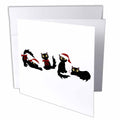 Janna Salak Designs Cats - Cute Christmas Cats Black - Greeting Cards