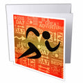 3dRose Doreen Erhardt Sports and Hobbies - Marathon Runner Silhouette with Sunset Hues and Adventure Word Art - Greeting Cards (gc_173208)