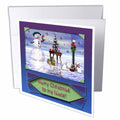 Beverly Turner Christmas Design - Snowman with Bunny Friends 3d Merry Christmas to Niece - Greeting Cards