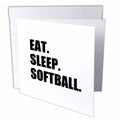 3dRose InspirationzStore Eat Sleep series - Eat Sleep Softball - team sport playing enthusiast play player text - Greeting Cards (gc_180444)