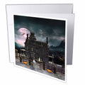 Simone Gatterwe Designs Holidays Halloween - A Halloween haunted house in the night with ghosts and creatures - Greeting Cards