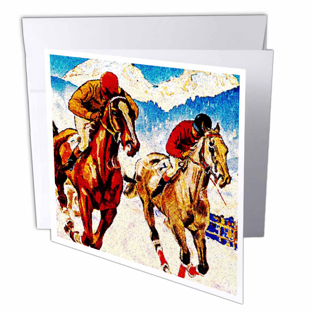 TNMPastPerfect Animals - Close Horse Race Artwork - Greeting Cards