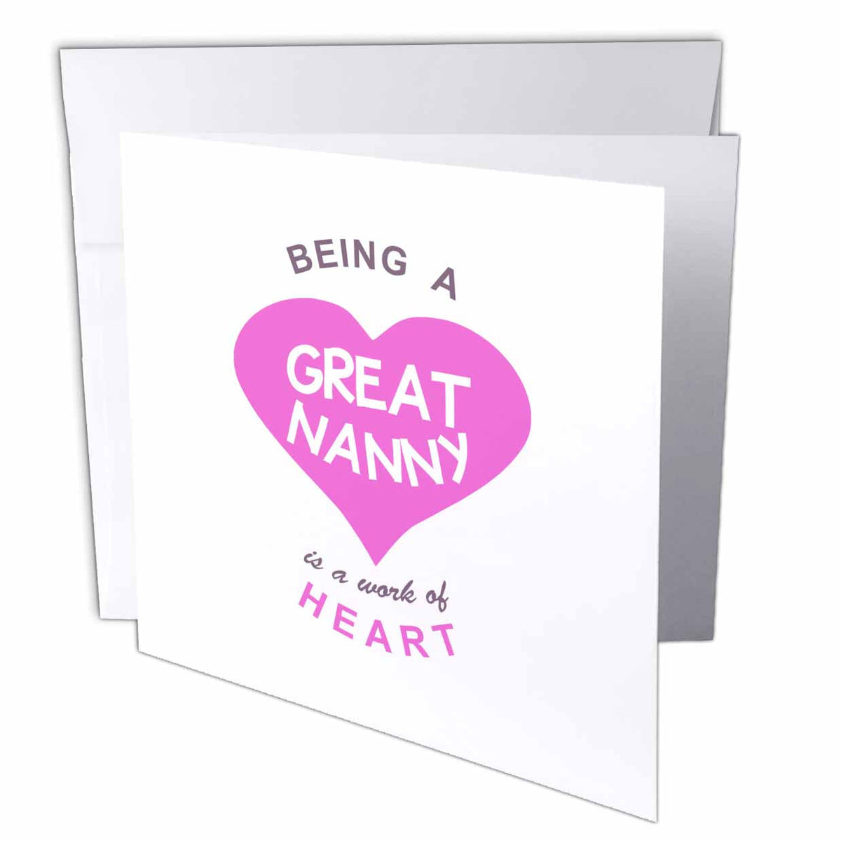 InspirationzStore Love series - Being a Great Nanny is a work of Heart. girly pink cute aupair quote - Greeting Cards