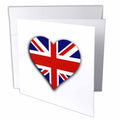 3dRose InspirationzStore Love Series - British Flag Heart - UK Union Jack for England and Great Britain fans - Greeting Cards (gc_184870)