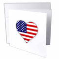 3dRose InspirationzStore Love Series - American Flag Heart - I love America patriotic - USA July 4th gift - Greeting Cards (gc_184871)