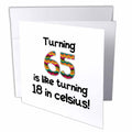 InspirationzStore Occasions - Turning 65 is like turning 18 in celsius - humorous 65th birthday gift - Greeting Cards