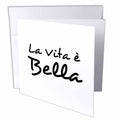 InspirationzStore Typography - La Vita e Bella - Life is Beautiful in Italian - black and white text - Greeting Cards