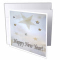 3dRose Beverly Turner New Years Design - Gold and Silver Happy New Years - Greeting Cards (gc_18756)