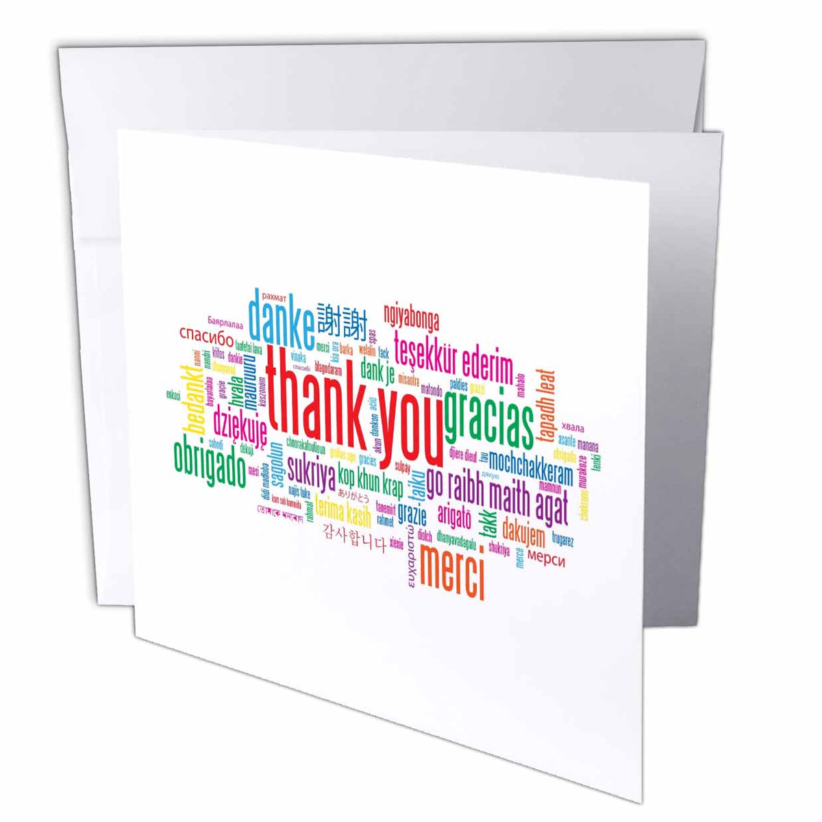 3dRose EvaDane - Quotes - Thank You. Merci. Gracias. - Greeting Cards (gc_193340)
