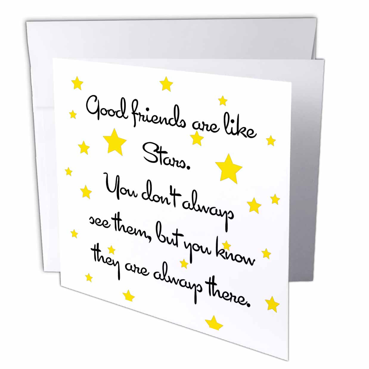3dRose EvaDane - Quotes - Good Friends are Like Stars. - Greeting Cards (gc_193474)