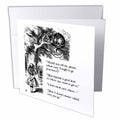 3dRose InspirationzStore Vintage Art - Which way ought I go from here Chesire cat - Alice in Wonderland quote - Greeting Cards (gc_193784)