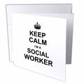 3dRose InspirationzStore Typography - Keep Calm Im a Social Worker - job pride - funny profession work gift - Greeting Cards (gc_194473)
